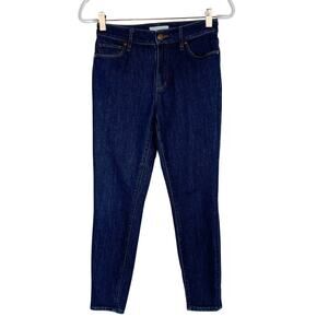LOFT Size 25 / 0 Curvy High Waist Skinny Ankle Jeans Dark Wash Cotton Stretch